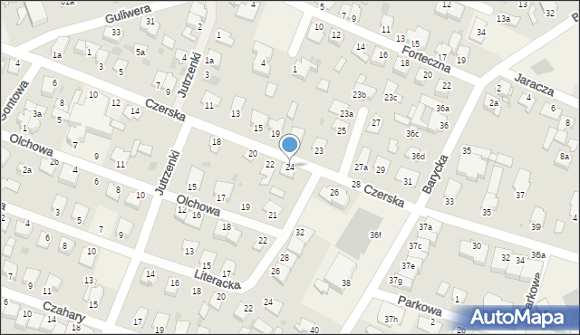 Białe Błota, Czerska, 24, mapa Białe Błota