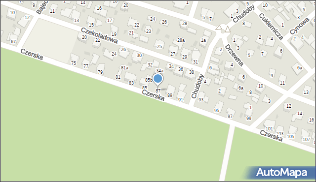Białe Błota, Czerska, 87, mapa Białe Błota