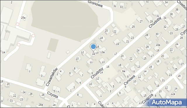 Białe Błota, Czwartaków, 14, mapa Białe Błota
