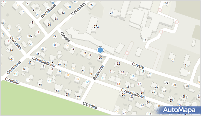 Białe Błota, Czysta, 10, mapa Białe Błota