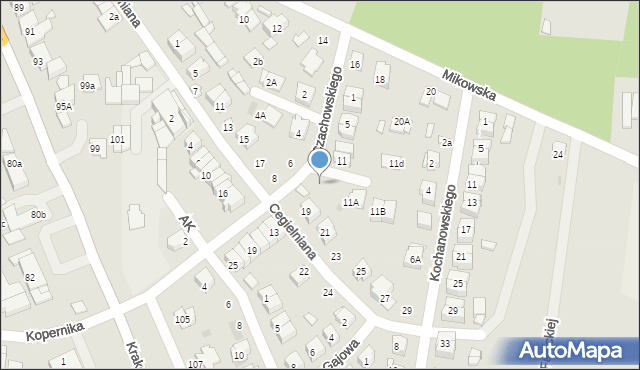 Białobrzegi, Czachowskiego Dionizego, płk., 11e, mapa Białobrzegi