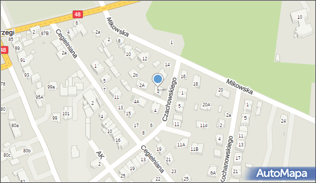 Białobrzegi, Czachowskiego Dionizego, płk., 2, mapa Białobrzegi