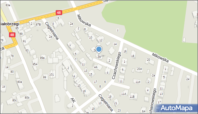 Białobrzegi, Czachowskiego Dionizego, płk., 2A, mapa Białobrzegi