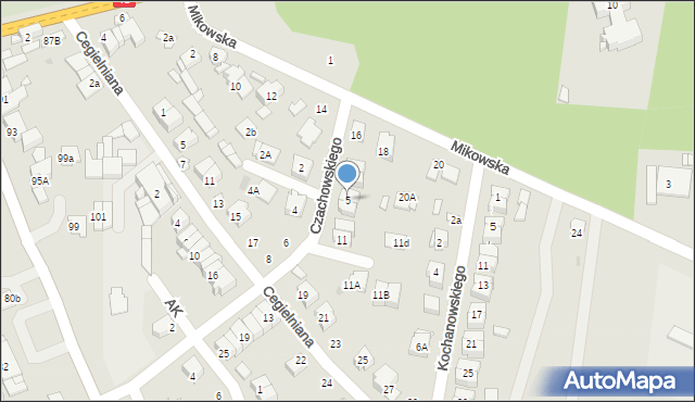 Białobrzegi, Czachowskiego Dionizego, płk., 5, mapa Białobrzegi
