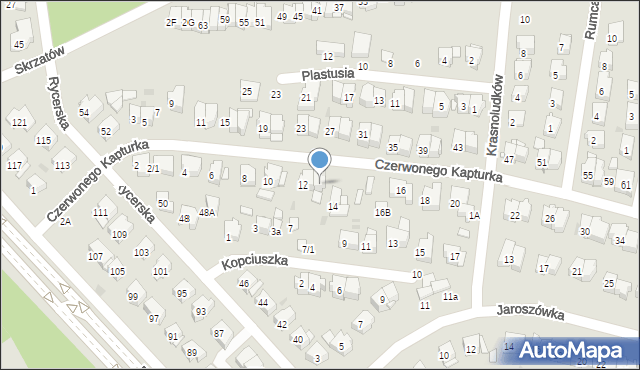 Białystok, Czerwonego Kapturka, 12A, mapa Białegostoku