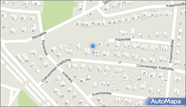 Białystok, Czerwonego Kapturka, 15, mapa Białegostoku