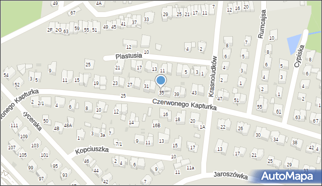 Białystok, Czerwonego Kapturka, 35, mapa Białegostoku