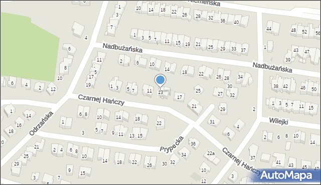 Białystok, Czarnej Hańczy, 13, mapa Białegostoku