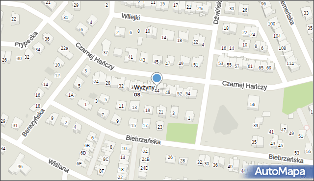 Białystok, Czarnej Hańczy, 44, mapa Białegostoku