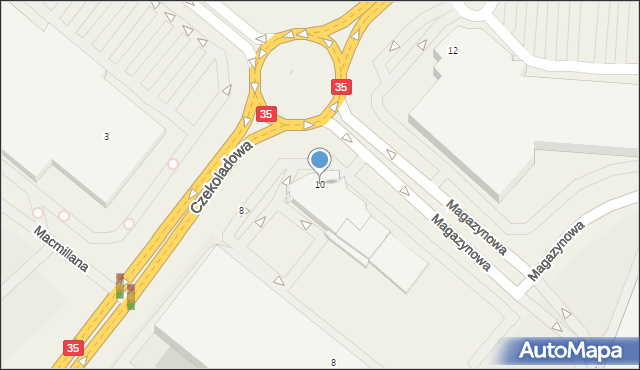 Bielany Wrocławskie, Czekoladowa, 10, mapa Bielany Wrocławskie