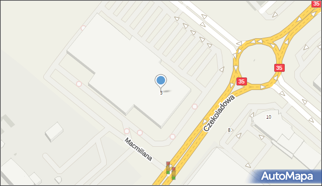 Bielany Wrocławskie, Czekoladowa, 3, mapa Bielany Wrocławskie