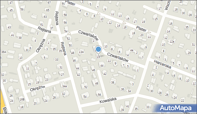 Bielsk Podlaski, Czwartaków, 13, mapa Bielsk Podlaski