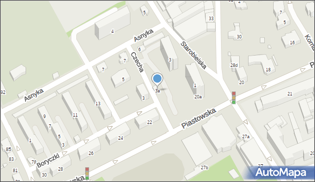 Bielsko-Biała, Czecha Bronisława, 3a, mapa Bielsko-Białej