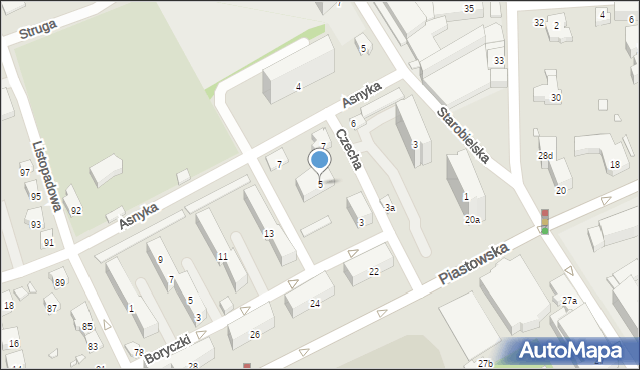 Bielsko-Biała, Czecha Bronisława, 5, mapa Bielsko-Białej