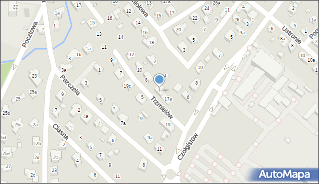 Bielsko-Biała, Czołgistów, 17b, mapa Bielsko-Białej