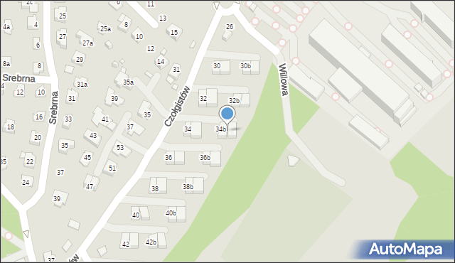 Bielsko-Biała, Czołgistów, 34c, mapa Bielsko-Białej