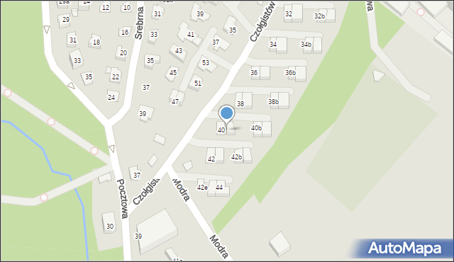 Bielsko-Biała, Czołgistów, 40a, mapa Bielsko-Białej