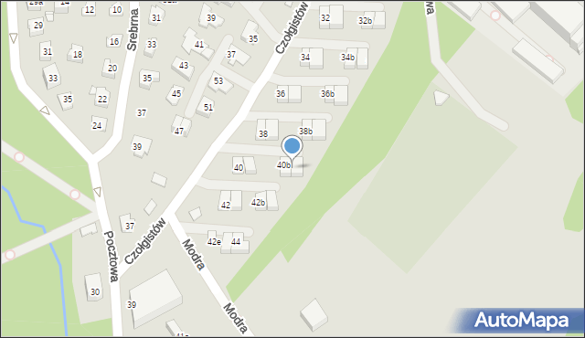 Bielsko-Biała, Czołgistów, 40c, mapa Bielsko-Białej