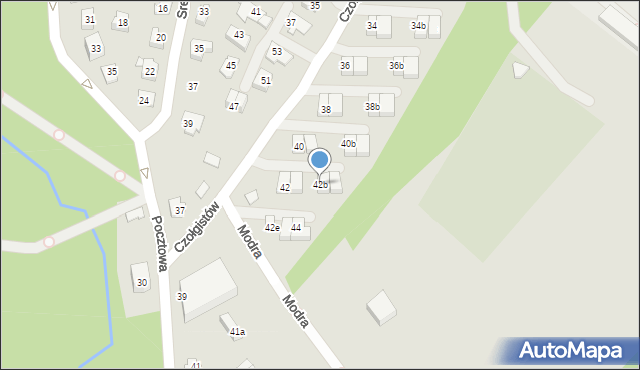 Bielsko-Biała, Czołgistów, 42b, mapa Bielsko-Białej