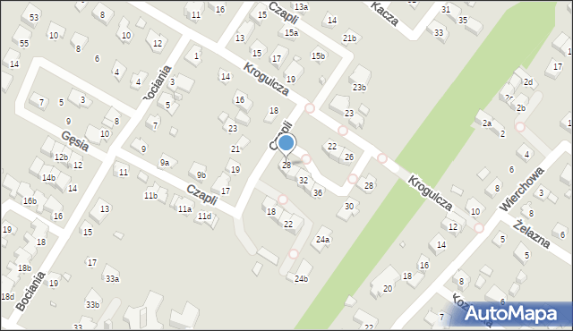 Bielsko-Biała, Czapli, 28, mapa Bielsko-Białej