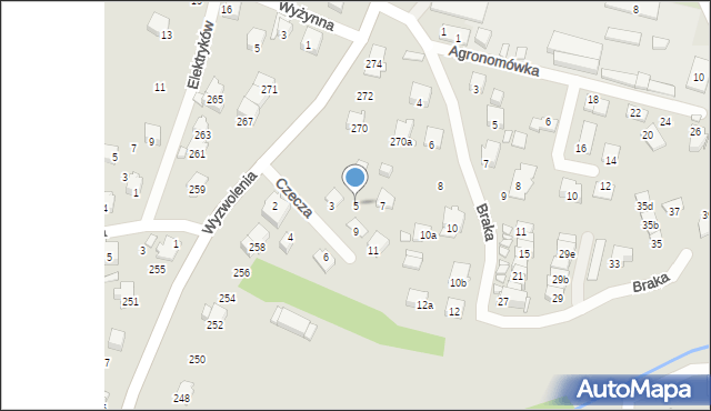 Bielsko-Biała, Czecza Mariana, 5, mapa Bielsko-Białej