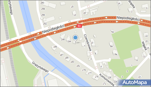 Bielsko-Biała, Czereśniowa, 9, mapa Bielsko-Białej