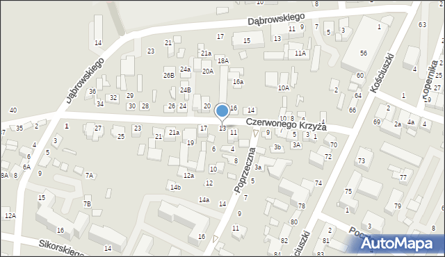 Biłgoraj, Czerwonego Krzyża, 13, mapa Biłgoraj