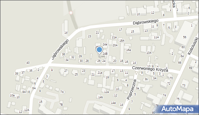 Biłgoraj, Czerwonego Krzyża, 26A, mapa Biłgoraj