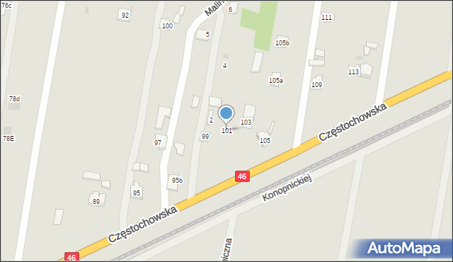 Blachownia, Częstochowska, 101, mapa Blachownia