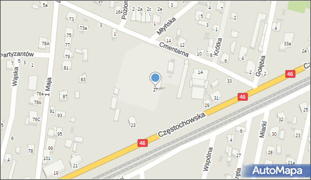 Blachownia, Częstochowska, 27, mapa Blachownia