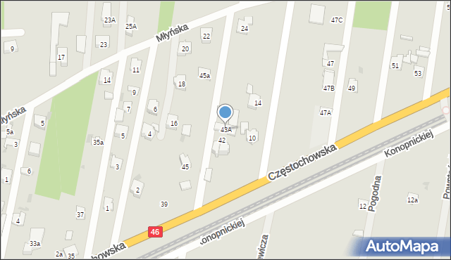 Blachownia, Częstochowska, 43A, mapa Blachownia