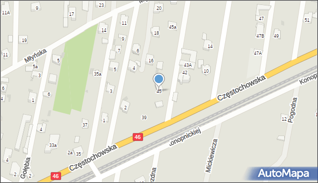 Blachownia, Częstochowska, 45, mapa Blachownia
