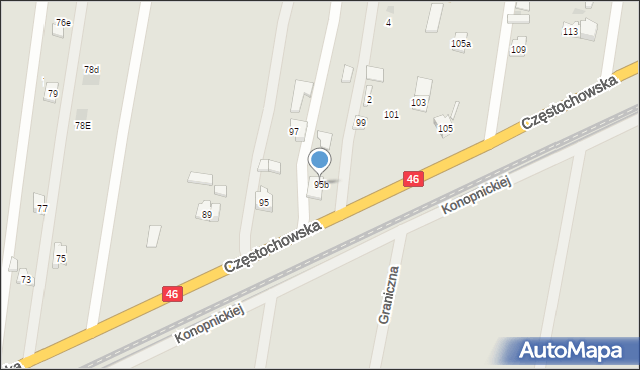 Blachownia, Częstochowska, 95b, mapa Blachownia