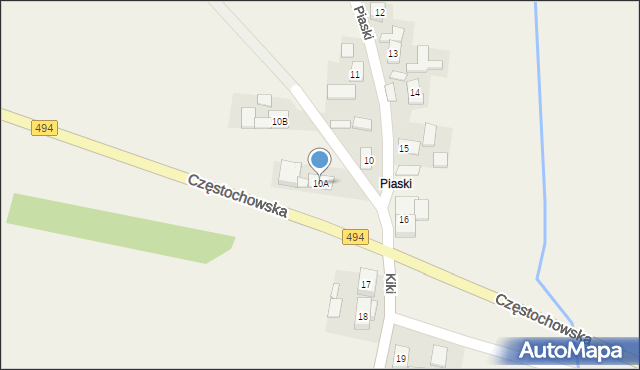 Bodzanowice, Częstochowska, 10A, mapa Bodzanowice