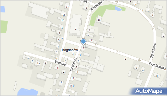 Bogdanów, Czyżewskiego-Juliana Ludwika, gen., 1, mapa Bogdanów