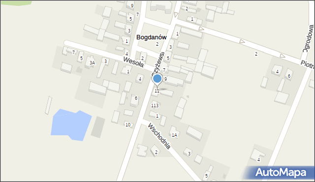 Bogdanów, Czyżewskiego-Juliana Ludwika, gen., 11, mapa Bogdanów