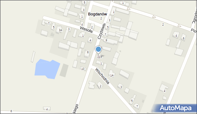 Bogdanów, Czyżewskiego-Juliana Ludwika, gen., 13, mapa Bogdanów