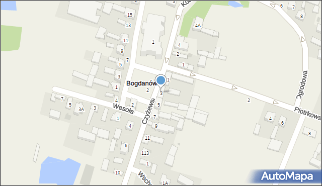 Bogdanów, Czyżewskiego-Juliana Ludwika, gen., 3, mapa Bogdanów