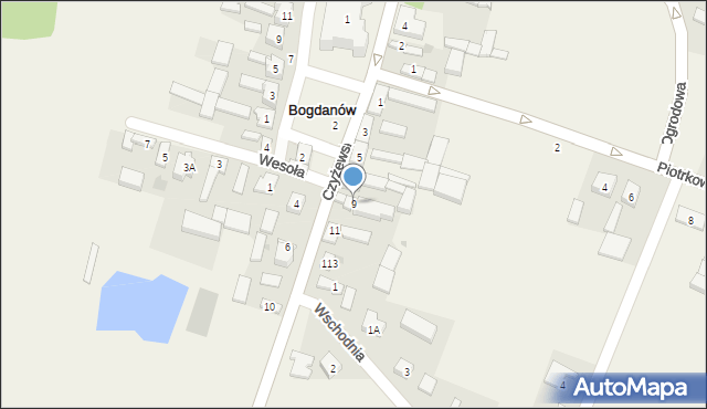 Bogdanów, Czyżewskiego-Juliana Ludwika, gen., 9, mapa Bogdanów