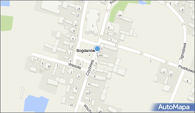 Bogdanów, Czyżewskiego Ludwika, gen., 3, mapa Bogdanów