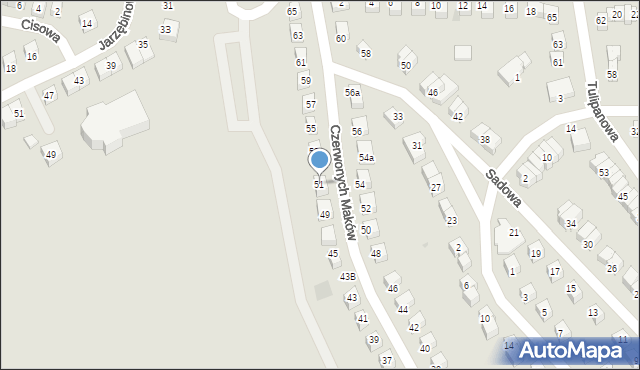 Bolesławiec, Czerwonych Maków, 51, mapa Bolesławca