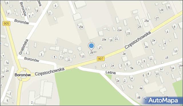Boronów, Częstochowska, 15, mapa Boronów