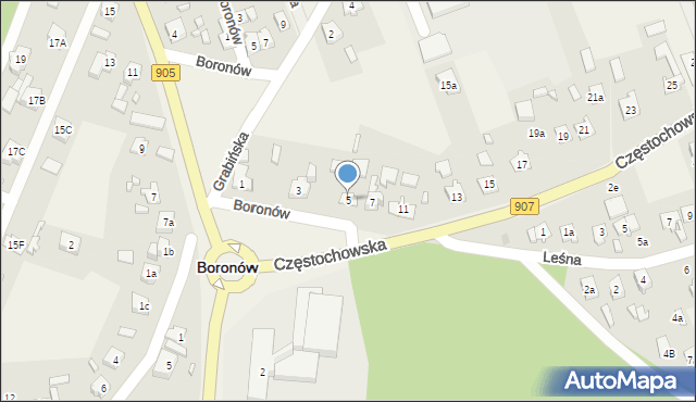Boronów, Częstochowska, 5, mapa Boronów