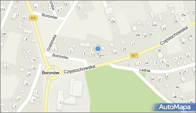 Boronów, Częstochowska, 9, mapa Boronów