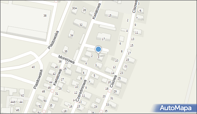 Bronisze, Czereśniowa, 1, mapa Bronisze