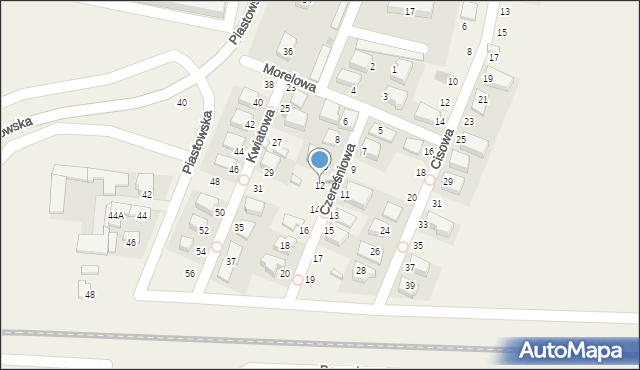 Bronisze, Czereśniowa, 12, mapa Bronisze