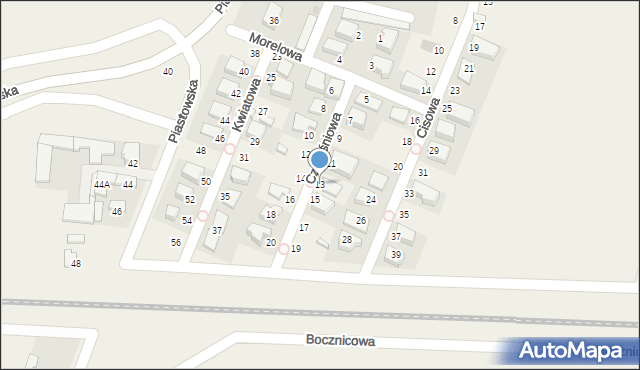 Bronisze, Czereśniowa, 13, mapa Bronisze