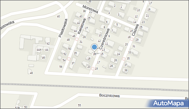 Bronisze, Czereśniowa, 16, mapa Bronisze