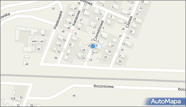 Bronisze, Czereśniowa, 17, mapa Bronisze