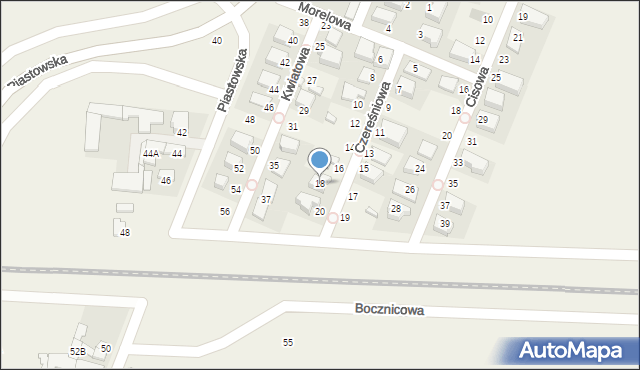 Bronisze, Czereśniowa, 18, mapa Bronisze